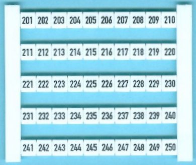 Weidmuller Dekafix Marking Tags in strips 201-251