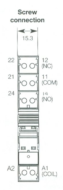 Dimensions of Weidmuller PRS PlugSeries Relay Cage Clamp Version End View